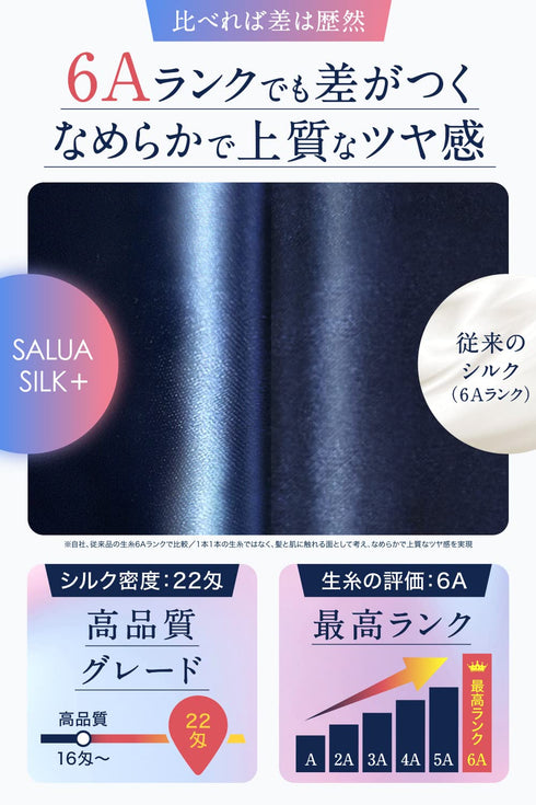 Salua シルク枕カバー 高級シルク シルク 洗える まくらカバー 43×63cm サファイア ブルー